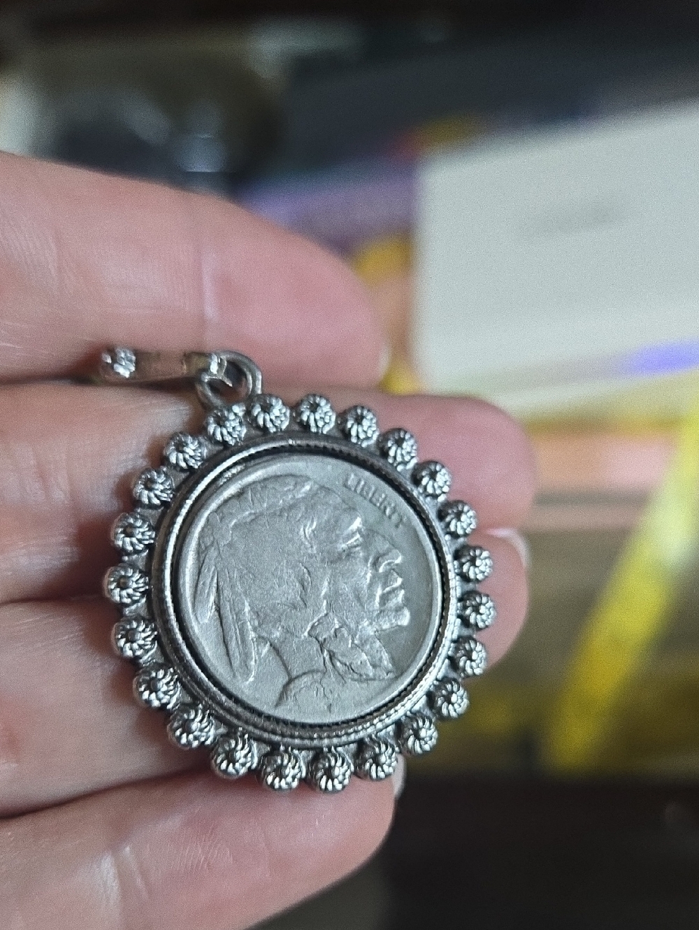 Silver- Buffalo Coin Pendant Necklace - Vintage-Inspired Women’s Jewelry